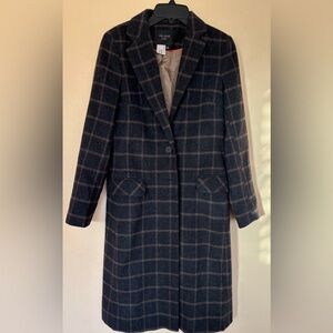 Women's Helene London wool gray Checkered Coat XS
